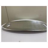 Nambé Silver Tray | Vintage (1992) handcrafted, tarnish free Nambé silver alloy serving tray with ha