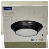 (1pc) Ceiling Light - LED | Progress Lighting LED flush mount with etched white glass. - h. 4 1/8 x 