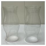 (2pc) Glass Hurricane Vases | Glass hurricane vases.