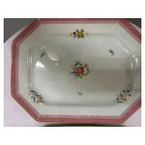 (2pc) Calyx Ware Platters | Calyx Ware Lowesoft Adams English ironstone serving platters with pink f
