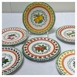 (6pc) "Fresh & Fruity" Plates | Strata Group "Fresh & Fruity" plates. - dia. 8.5 in