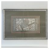Framed Contemporary Artwork | Large format mixed media/print collage with overlaid patterns, signed 