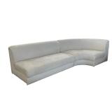 CONTEMPORARY SECTIONAL SOFA | Overall ultra suede creme colored upholstery, two sections including a