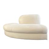CURVED LOVESEAT | Love seat or corner lounge chair in creme colored ultra suede upholstery, pairs wi