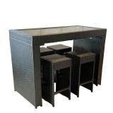 (5pc) Safavieh Patio Bar & Stools | Outdoor patio furniture, including a tall pub table or dining ta