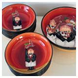 (13pc) Pasta Dish Set | Glazed ceramic dinnerware set, including 12 pasta bowls and a large serving 