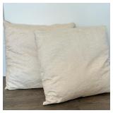 (2pc) Pair Textured Throw Pillows | Simple and neutral decorative accent pillows in textured beige c