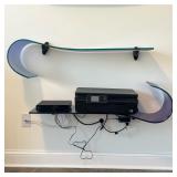 (2pc) Glass Wall Shelves | Two color glass wall shelves in blue and purple, can be displayed in mult