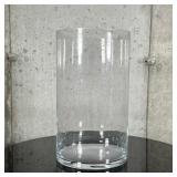 Large Glass Vase | Large cylindrical glass vase. - h. 13.75 x dia. 8 in