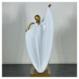 ART DECO CERAMIC FIGURINE | Art deco figurine of woman in robe. - h. 19 x w. 8 x d. 5.5 in