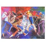 MARCUS GLENN (American b. 1968) Giclee | Big Jam Theory. Mixed Media & Embellished Giclee on canvas 