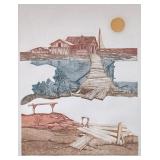 MARTIN TOBIAS (b. 1932), PRINT | Across the Bridge Artists Proof. 25 x 19 in. Sight. Signed, titled,