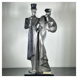 AUSTIN SCULPTURE ART DECO COUPLE | Art deco couple metal sculpture by Austin Sculpture. - h. 30.5 x 