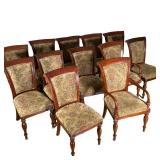 (12pc) BOMBAY DINING CHAIRS | Including: 2 armchairs & 10 side chairs with curved back, spindle carv