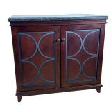 Tresanti Thermoelectric Wine Cooler & Cabinet | Stone top & carved wood wine cabinet with glass stor
