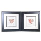 (2pc) ALFRED GOCKEL (German, b. 1952) PRINTS | Heart of Passion & Heart of Harmony. Print. 11 x 10.5