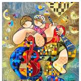 (2pc) DORIT LEVI (Israeli b. 1952) SERIGRAPHS | Tranquility & Meditation. Serigraph prints. 28.5 x 1