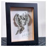 FALLEN ANGEL FIGURE | Framed Fallen Angel figure in shadow box, signed & dated ‘93. - h. 8.25 x w. 6