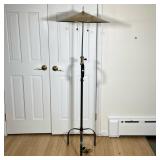 TELESCOPING BRASS FLOOR LAMP | Brass floor lamp with telescoping center; 44in lowest. - h. 64 x dia.