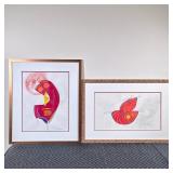 (2pc) ANDREW DEVRIES ARTWORK | Pair of dancing woman artworks; 16.5 x 13 in. sight; signed lower rig