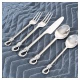 SILVERWARE SERVICE FOR 12 | Silverware service for 12 including: 12 knives, 12 dinner forks, 12 sala
