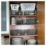 CABINET OF DISHES | Large cabinet of mixed dishes including: Mikasa “Intaglio” plates, bowls & mugs,