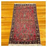 Persian/Bibikabad Area Rug (Small) | Antique (1910) Persian/Bibikabad (hand-knit) area rug in red an