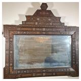 Islamic/Moorish Mirror | Antique (1900s) Islamic/Moorish style rectangular mirror with parquetry and
