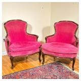 (2pc) French (Louis XV) Bergere Armchairs | Vintage French (Louis XV) style W&J Sloane Inc. (New Yor