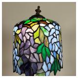 Tiffany Studios Style Lampshade | Tiffany Studios style "Wisteria" stained glass/mosaic table lamp s