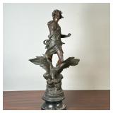 Unknown Artist (French, 1900s) Sculpture - "La Jour" | Sculpture of a man in ancient dress, standing