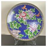 Chinese Cloisonne Plate | Vintage Chinese collector plate made of brass and enamel, known as "cloiso