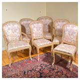 (6pc) Faux Bois Carved Dining Chairs | Vintage "faux bois" (hand-carved design that imitates wood gr