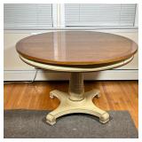 Thomasville Pedestal Dining Table | Vintage Thomasville pedestal dining table with three additional 