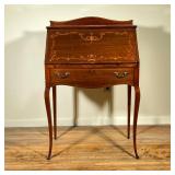 French Provincial Secretary Desk | Antique (1900s) French Provincial style secretary desk with decor