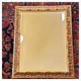 Giltwood Wall Mirror | Carved wooden framed mirror with gold gilt painted overlay. - h. 29 x w. 23 i