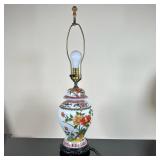 Chinese Wu-Cai Style Table Lamp | Chinese Wu-Cai style porcelain ginger jar. Likely this jar was tur