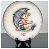 Goebel Hummel Plate - "Umbrella Boy" | Vintage (1980-1989) West Germany (Goebel) Hummel "Umbrella Bo
