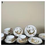 (18pc) Japanese (Kutani) Dragonware Tea Set | Vintage Japanese Kutani "Dragonware" tea set including