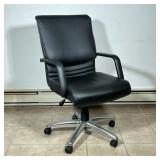 Black Faux Leather Desk Chair - Mayline 1 of 2 | Mayline Group (Sheboygen, Wisconsin) black faux lea