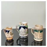 (3pc) Collection of German Beer Steins - Small | Collection of miniature/small/decorative German bee