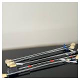 (5pc) Twirling Batons | Vintage (1980s) twirling batons with rubber stoppers on ends, in various siz