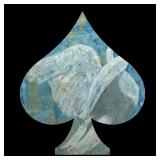 Unknown Artist, Original Copper Plate Painting - Bird | Abstract nature scene of the forked tailed f