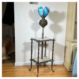 Victorian Kerosene Floor Lamp | Antique (1880s) Victorian style kerosene floor lamp featuring brass,