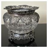 English Sterling Silver & Crystal Bowl | Antique (1911) English (Stourbridge, England) Edwardian (Ki