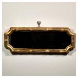 Gold Gilt Mirrored Dresser/Vanity Tray | Vintage felt-backed vanity tray with gold gilt bamboo frame