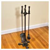 Wrought Iron Fireplace Tools | Wrought iron fireplace tools including shovel, brush, and poker tools