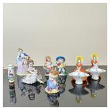 (8pc) Japanese Porcelain Figurines - "Blynken" & Others | Vintage (1950s) Japanese porcelain figurin