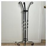 Wrought Iron Plant Stand | Vintage wrought iron plant stand with scroll details at the top/bottom an