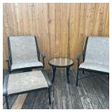 (4pc) Outdoor Seating Set | Outdoor/patio furniture including one swivel chair, one non-swivel chair
